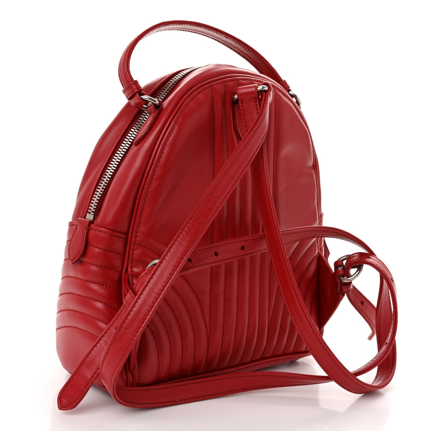 Prada Soft Calfskin Impunture Diagramme Day Backpack Fuoco 4 of 9