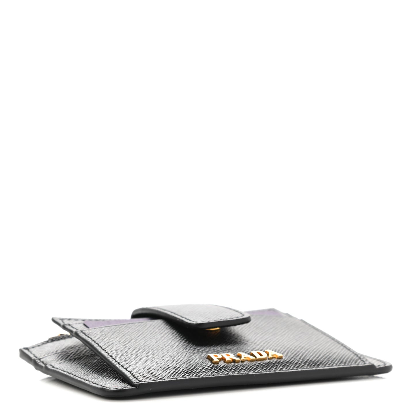 Saffiano Metal Coin Case Card Holder Black