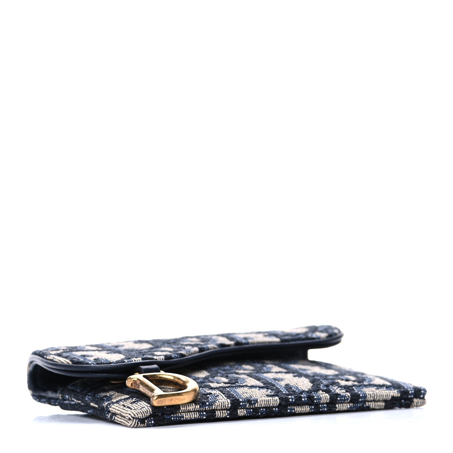 Oblique Saddle Card Holder Blue