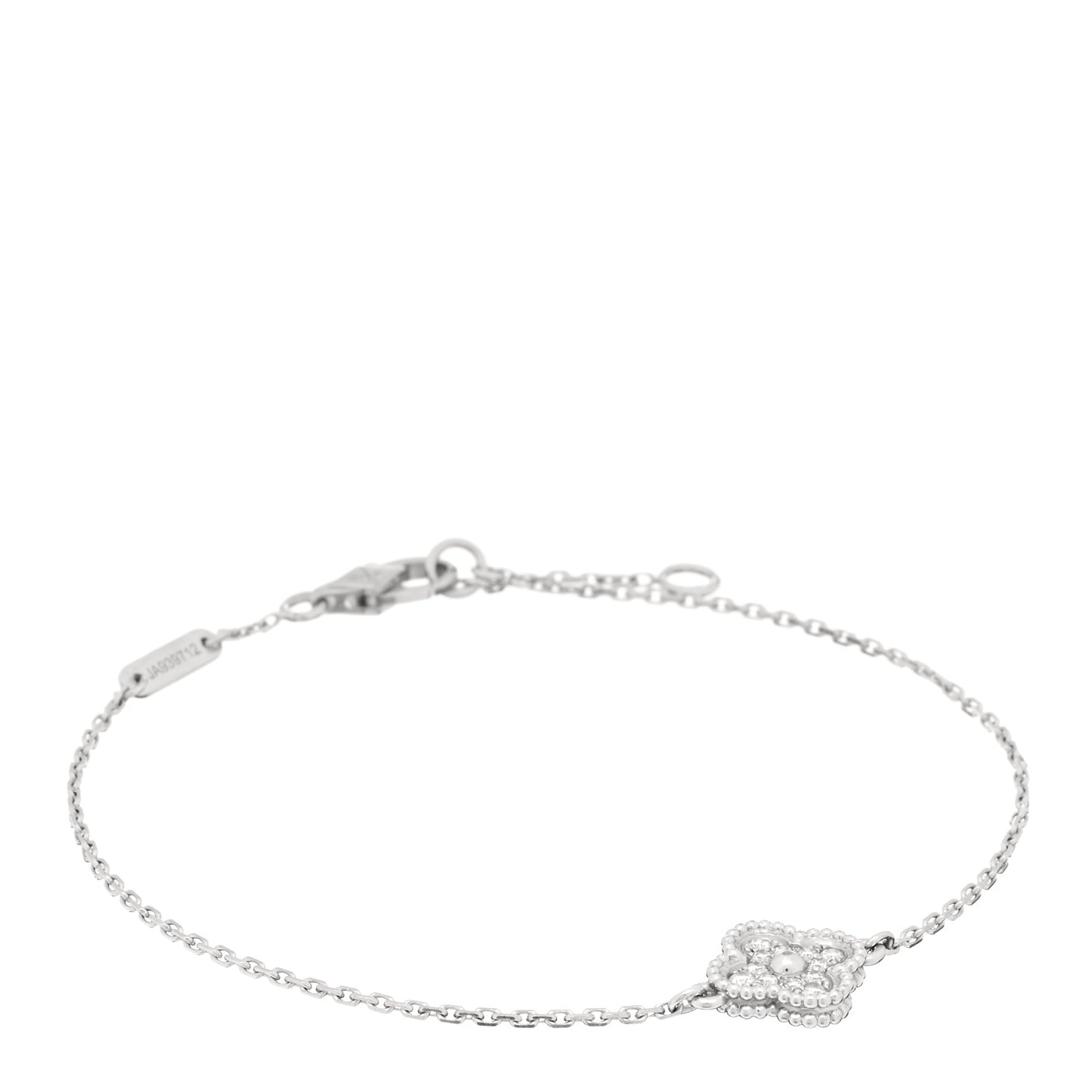 18K White Gold Diamond Sweet Alhambra Bracelet