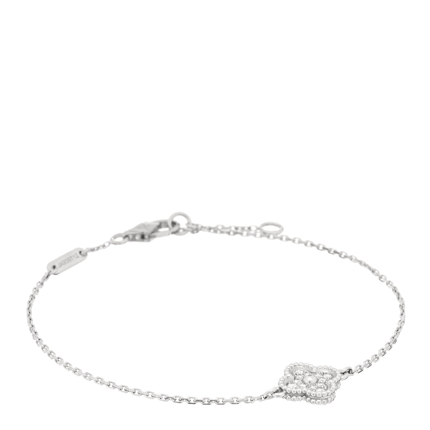 Van Cleef & Arpels 18K White Gold Diamond Sweet Alhambra Bracelet 1 of 3