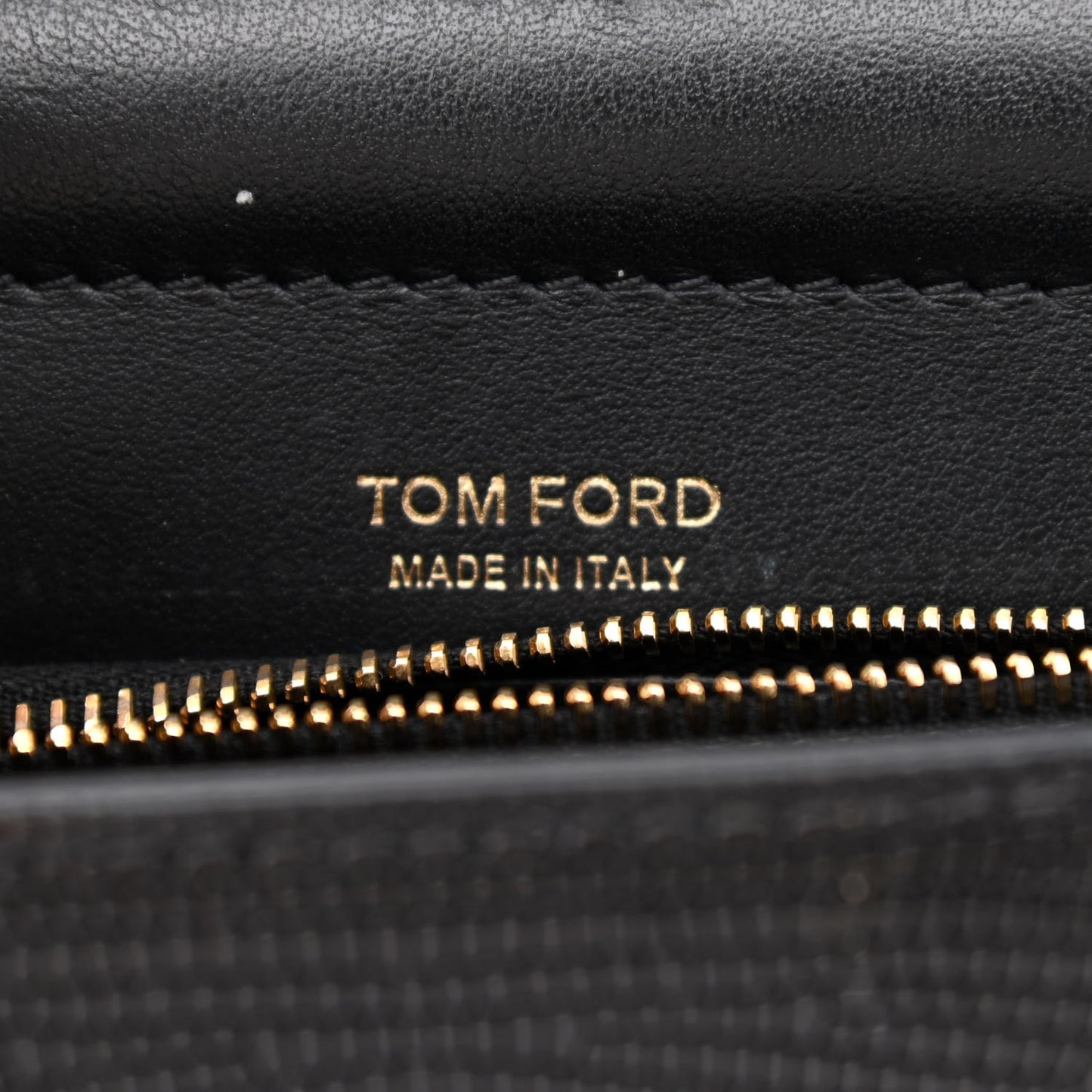 Calfskin Lizard Embossed Mini TF Bag Black