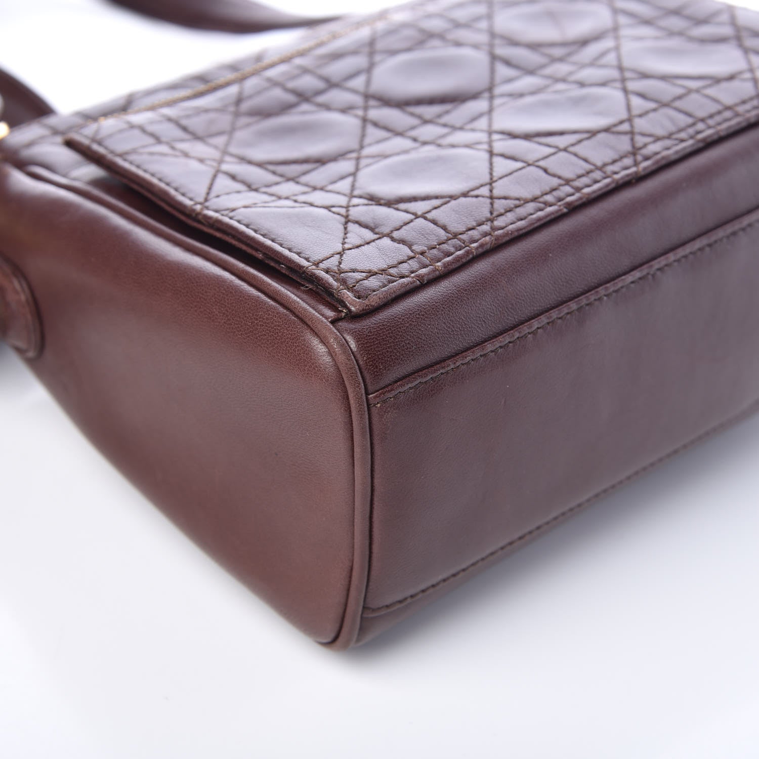 Christian Dior Lambskin Cannage Crossbody Flap Brown 11 of 16