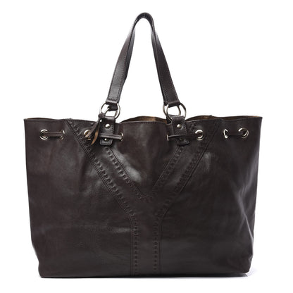 Saint Laurent Calfskin Reversible Double Sac Y Tote Gold Brown 1 of 8