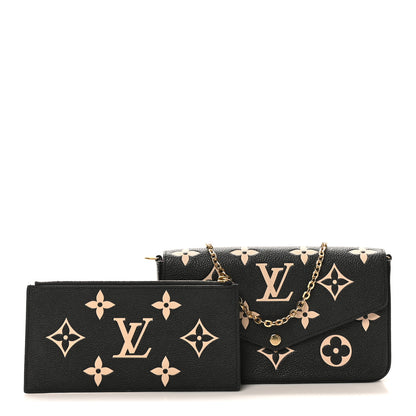 Louis Vuitton Empreinte Monogram Giant Felicie Pochette Black Beige 3 of 11