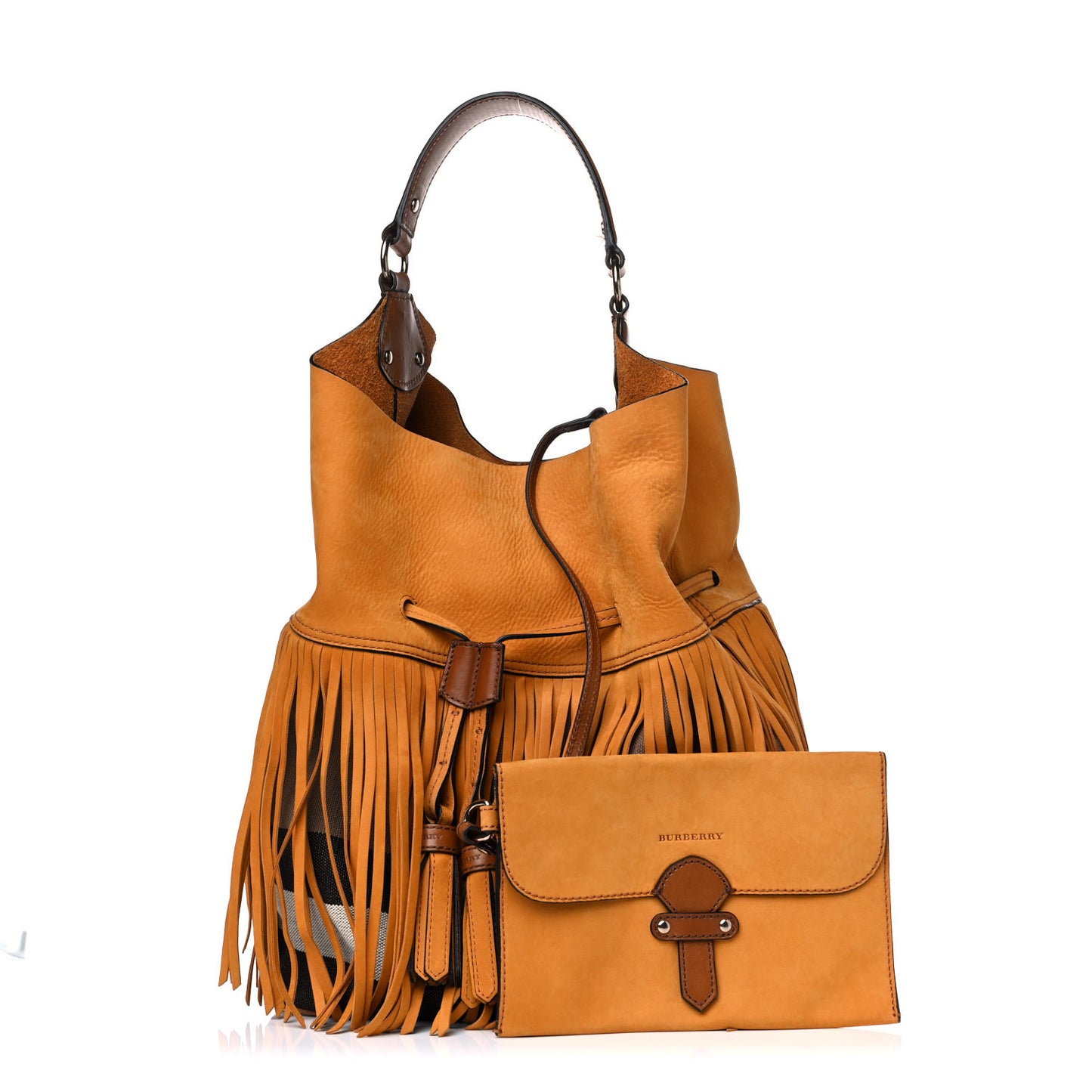 Suede Fringe Large Belgrove Bucket Bag Yellow