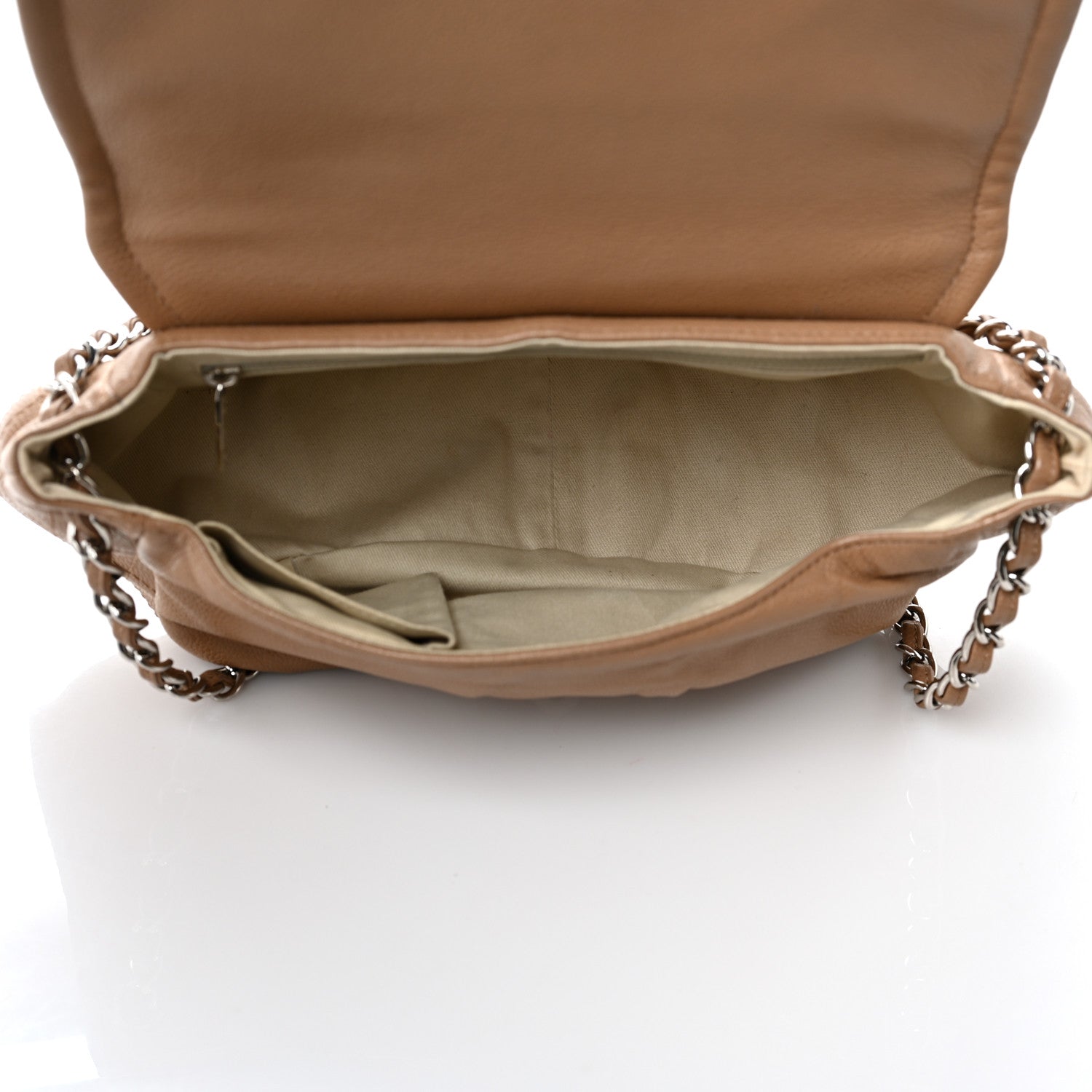 Chanel Caviar Large Half Moon Flap Dark Beige 5 of 11