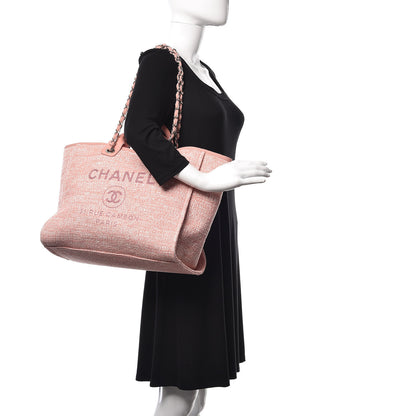 Chanel Canvas Large Deauville Tote Pink 2 of 9