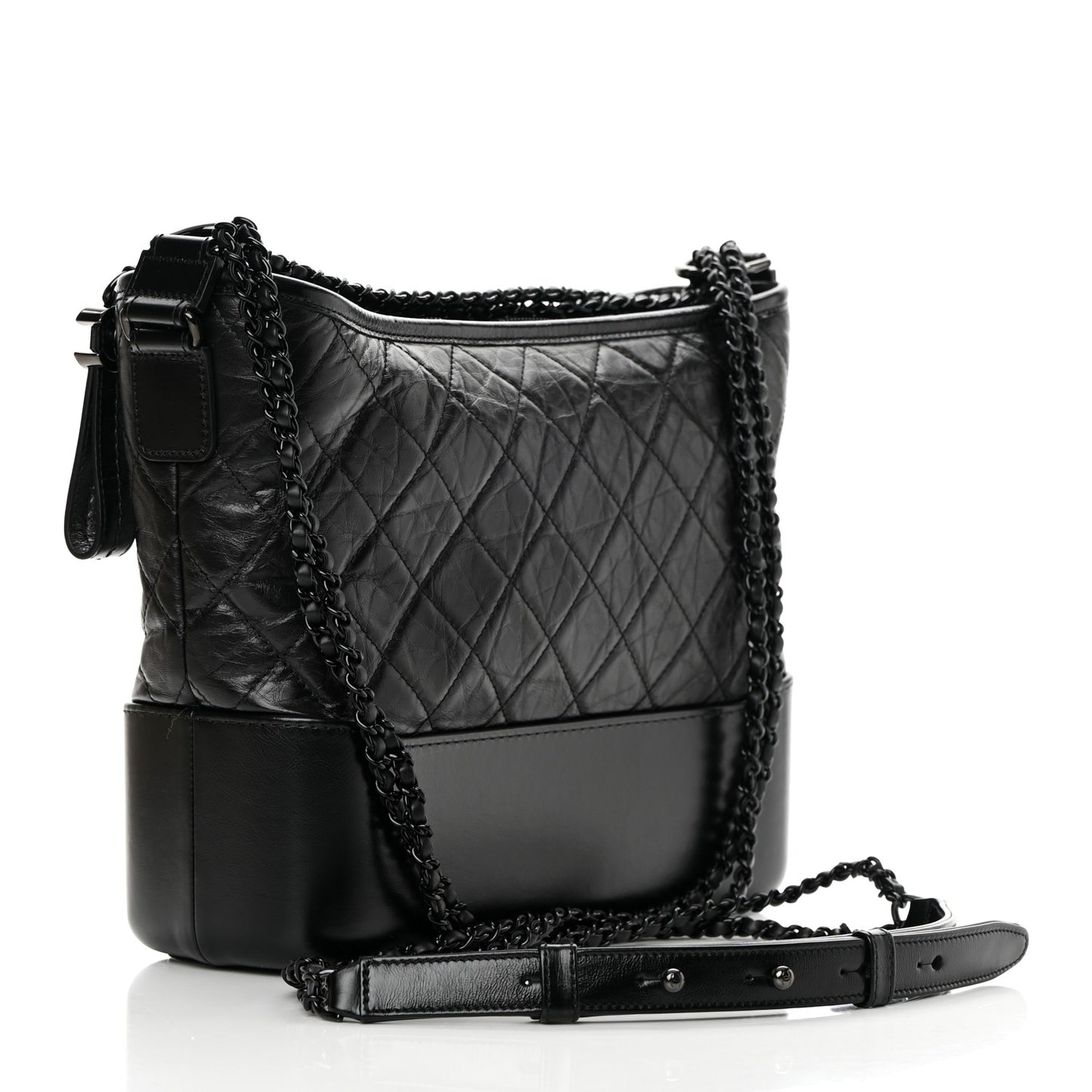 Aged Calfskin Quilted Medium Gabrielle Hobo So Black