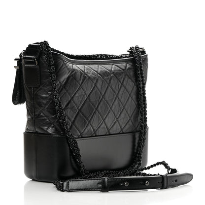 Chanel Aged Calfskin Quilted Medium Gabrielle Hobo So Black 2 of 10