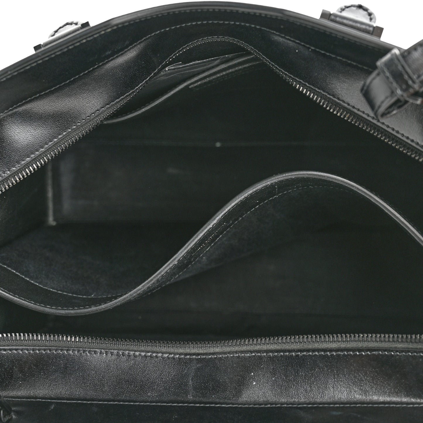 Shiny Calfskin Medium Uptown Tote Black