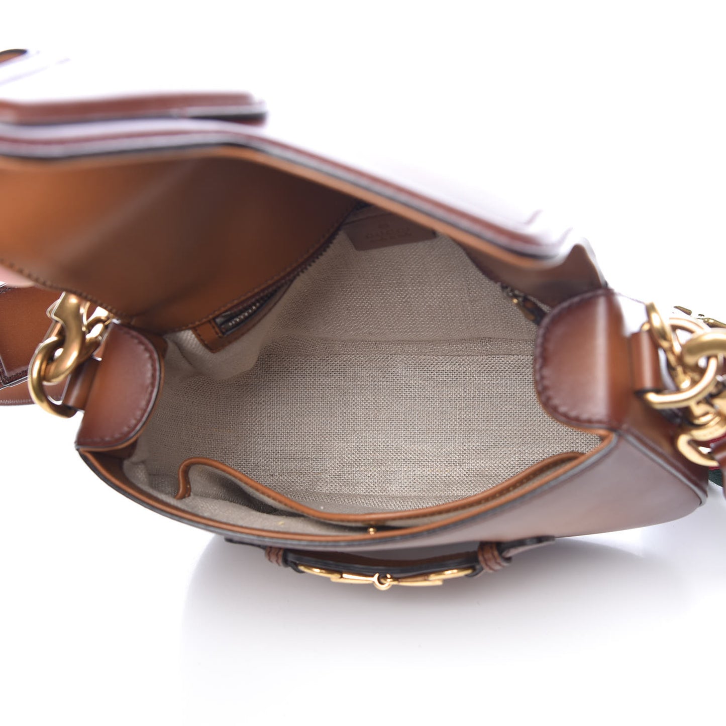 Calfskin Medium Lady Web Shoulder Bag Cuir