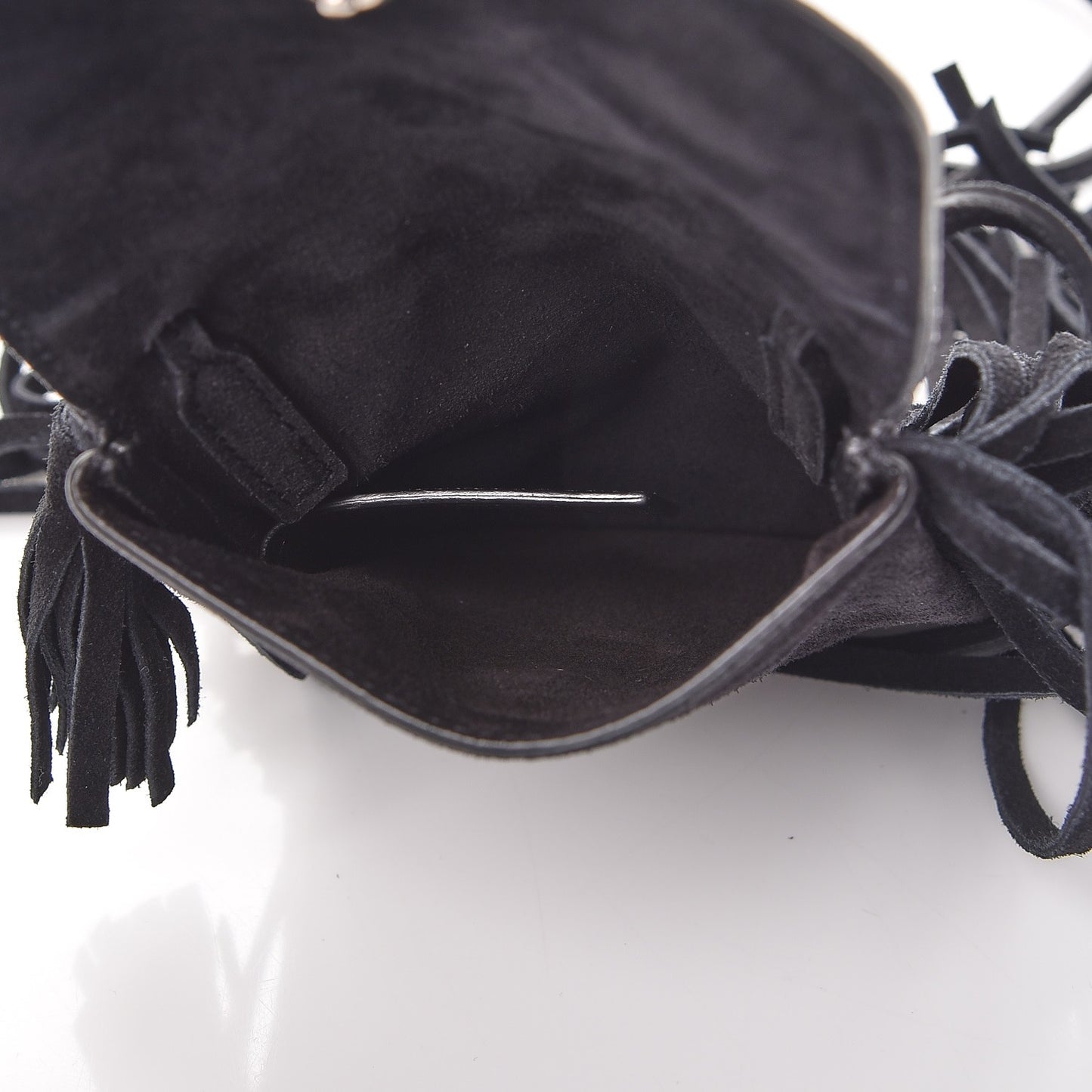 Suede Fringe Toy Monogram Anita Crossbody Bag Black