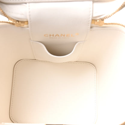 Chanel Caviar Quilted Small Top Handle Vanity Case With Chain White 4 of 9