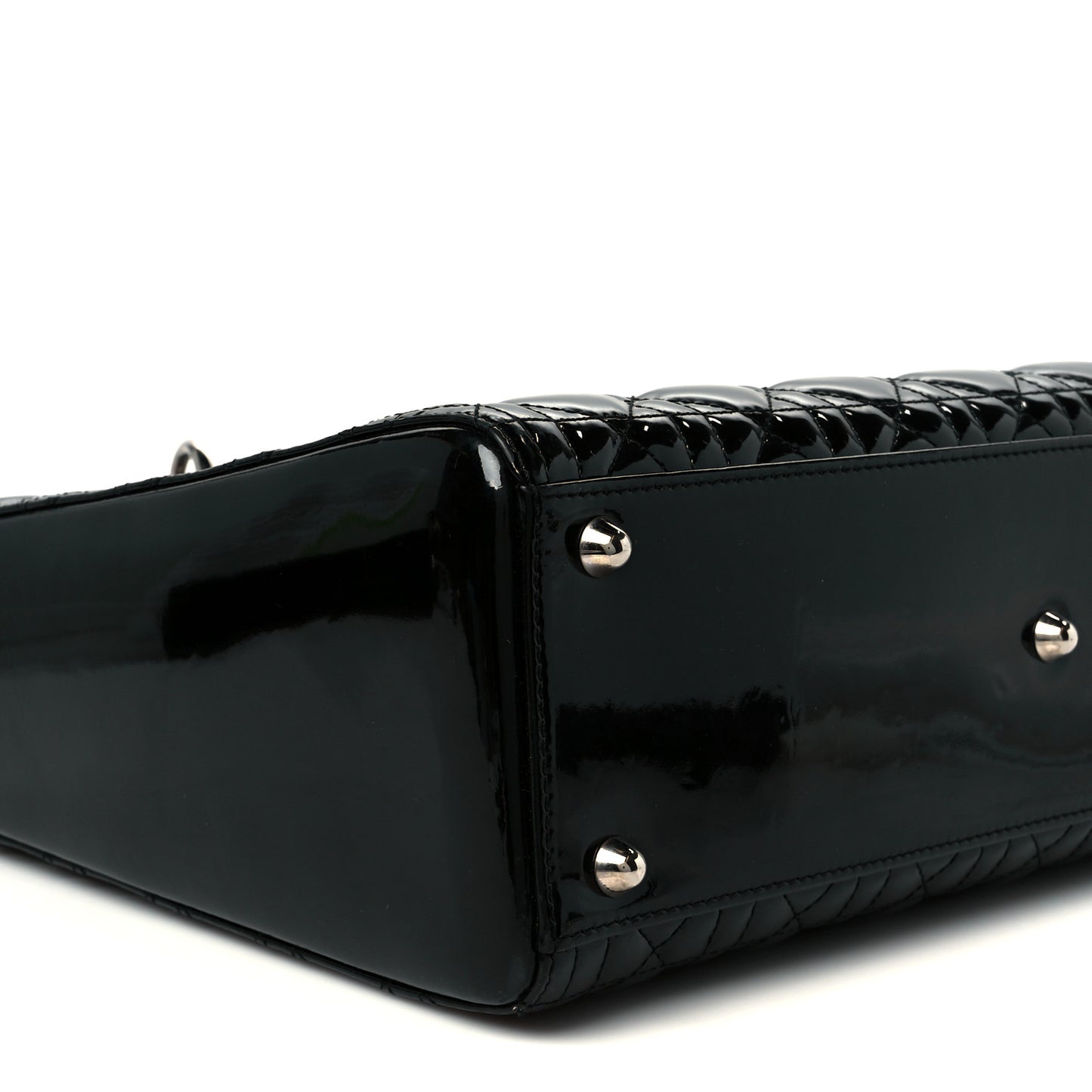 Patent Cannage Large Lady Dior Black