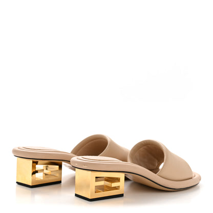 Fendi Nappa Baguette 60mm Slide Sandals 38.5 Buff 5 of 11