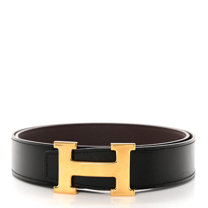 Hermes Box Togo Reversible 32mm H Belt Black Chocolate 2 of 10