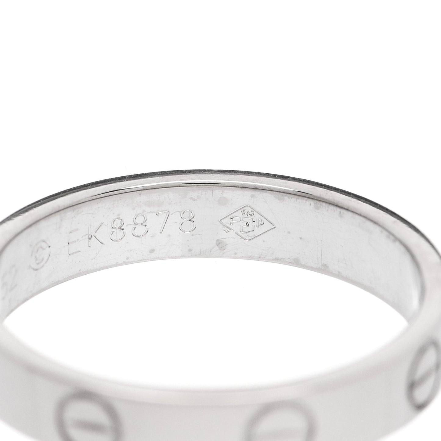 18K White Gold 3.5mm LOVE Wedding Band Ring 52 6