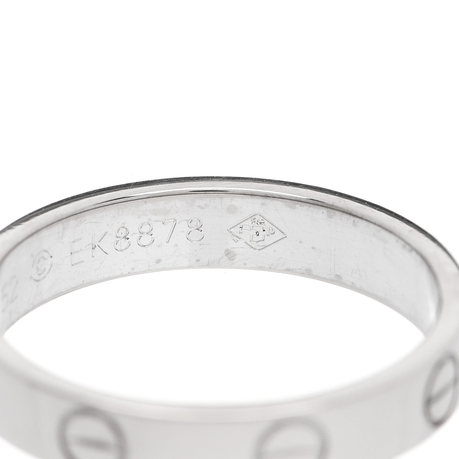 Cartier 18K White Gold 3.5mm LOVE Wedding Band Ring 52 6 5 of 5