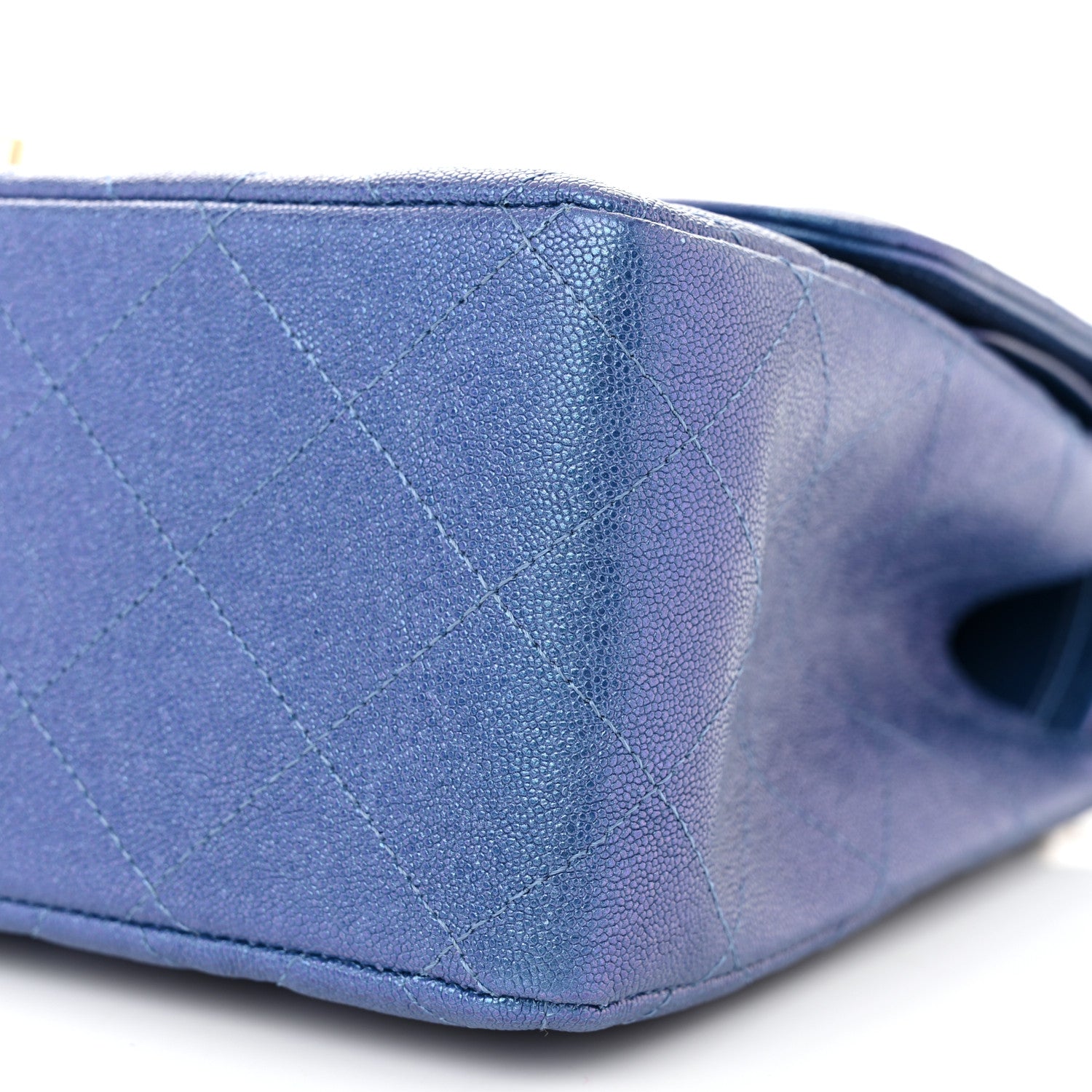 Chanel Iridescent Caviar Quilted Jumbo Double Flap Dark Blue 10 of 11