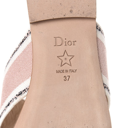 Christian Dior Canvas Rose Mutabilis Embroidered Dway Criss Cross Slide Sandals 37 Multicolor 6 of 12