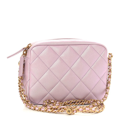 Chanel Iridescent Caviar Quilted Mini My Perfect Camera Case Pink 3 of 9