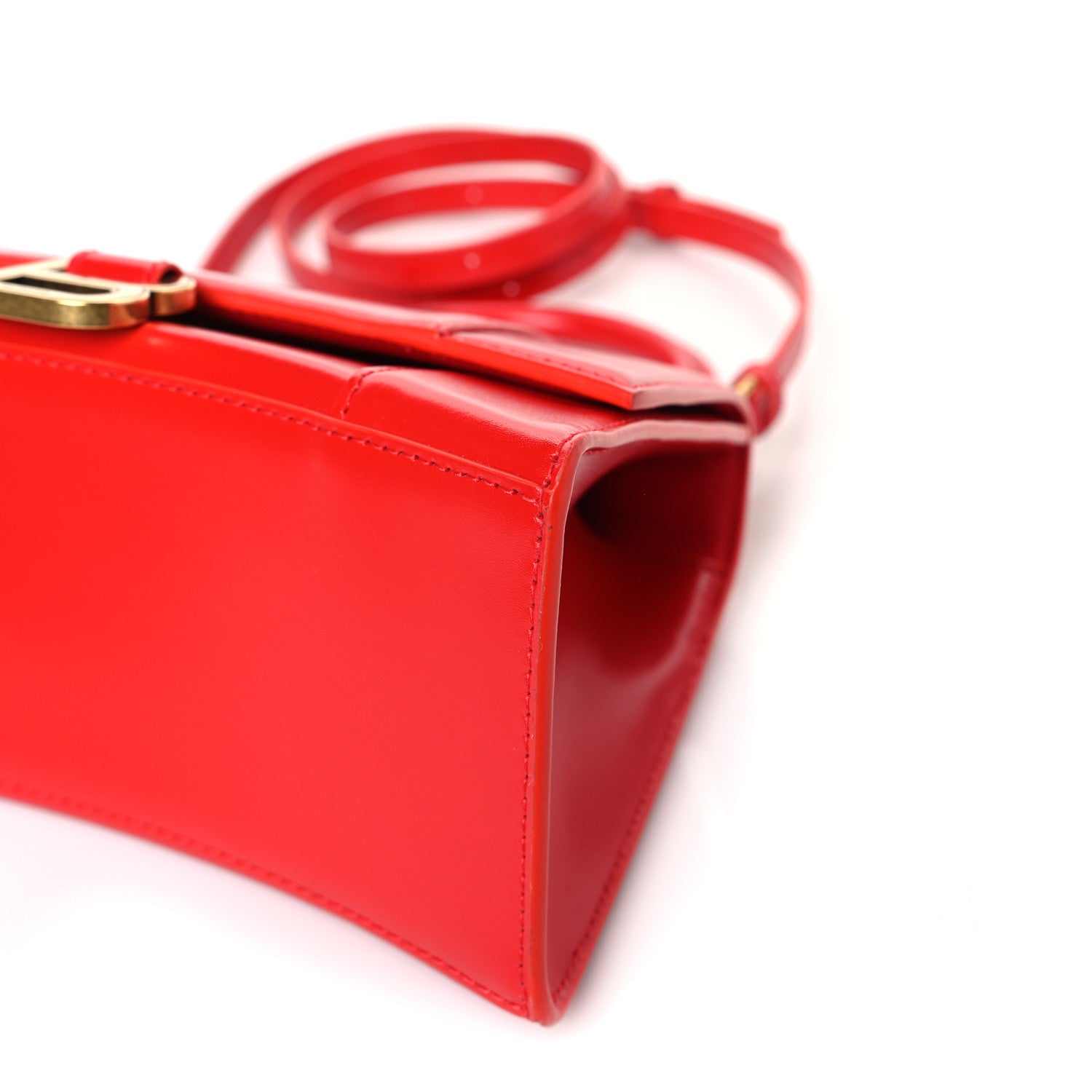 Balenciaga Shiny Box Calfskin Small Hourglass Top Handle Bag Bright Red 9 of 9