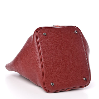 Hermes Taurillon Clemence Swift Picotin Lock 22 MM Rouge H Brique 4 of 10