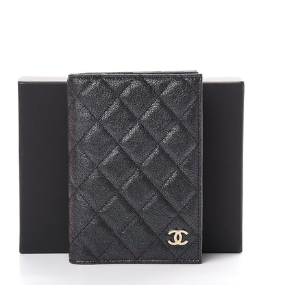 Chanel Iridescent Caviar Quilted Passport Holder Black 7 of 7