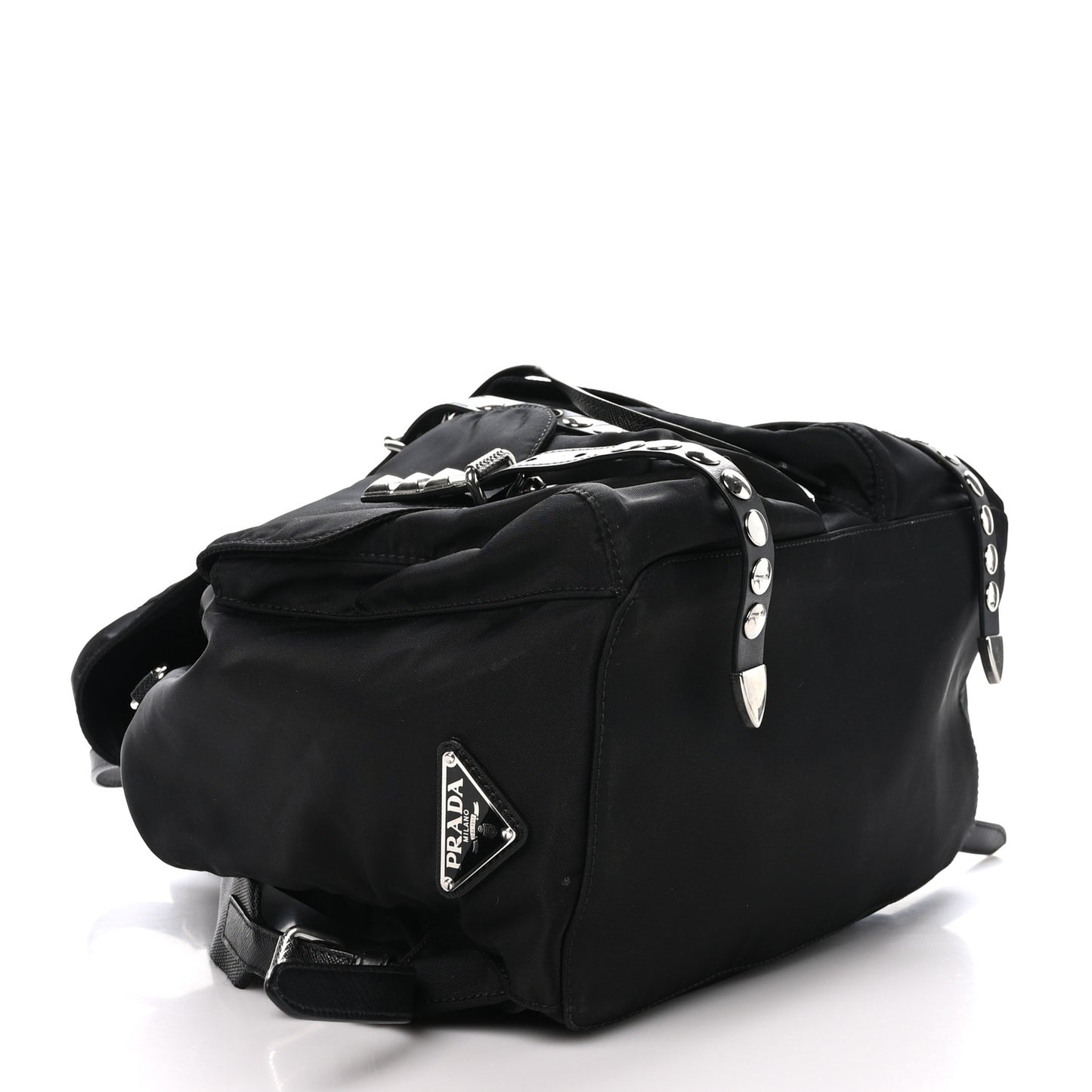 Nylon New Vela Studded Backpack Black