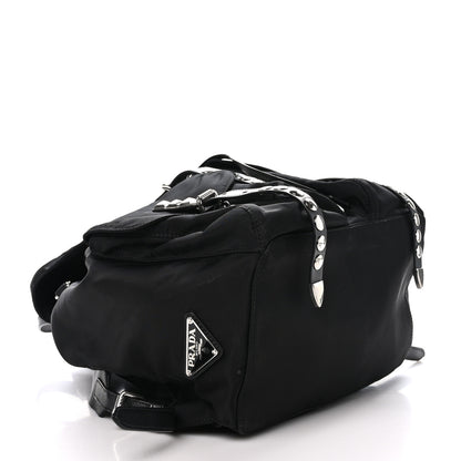 Prada Nylon New Vela Studded Backpack Black 4 of 9