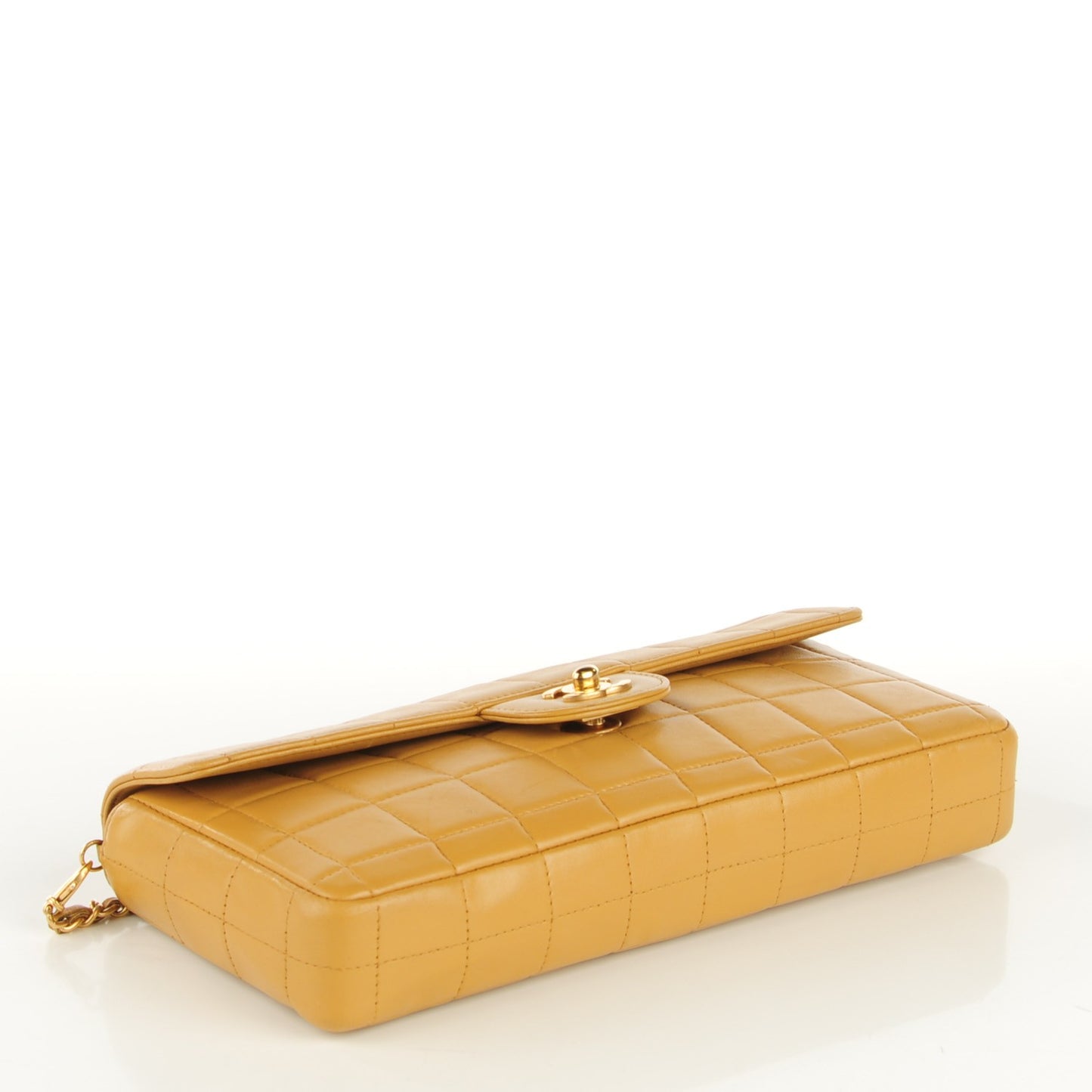Lambskin East West Chocolate Bar Flap Beige