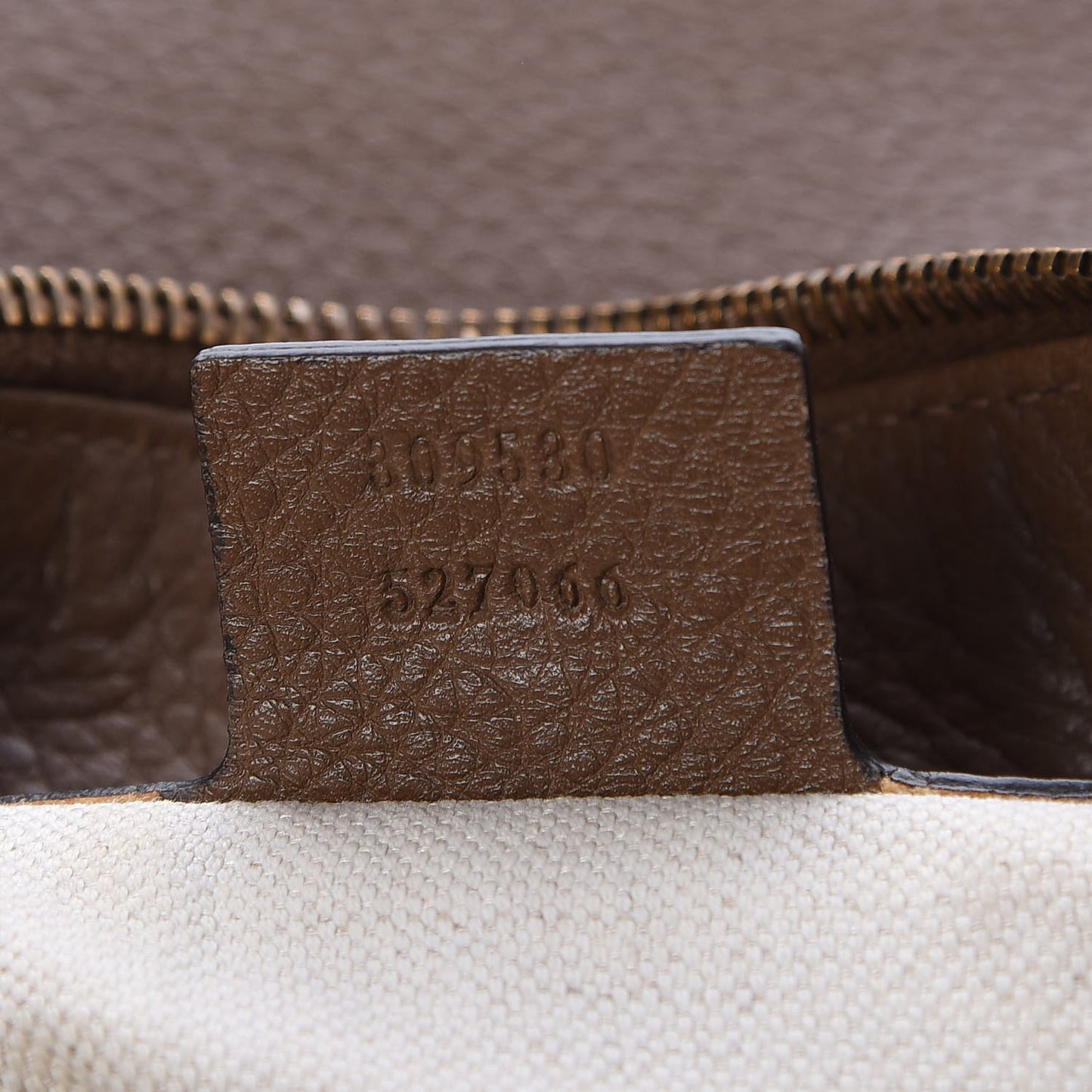Pebbled Calfskin Twill Hobo Brown