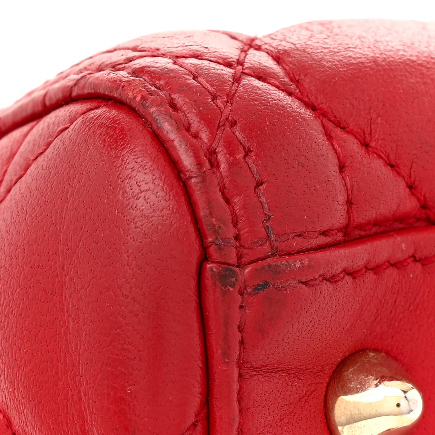 Christian Dior Lambskin Cannage Medium Lady Dior Red 12 of 16