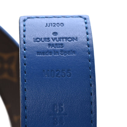 Louis Vuitton Calfskin Monogram 30mm LV Initiales Reversible Belt 85 34 Blue 3 of 6