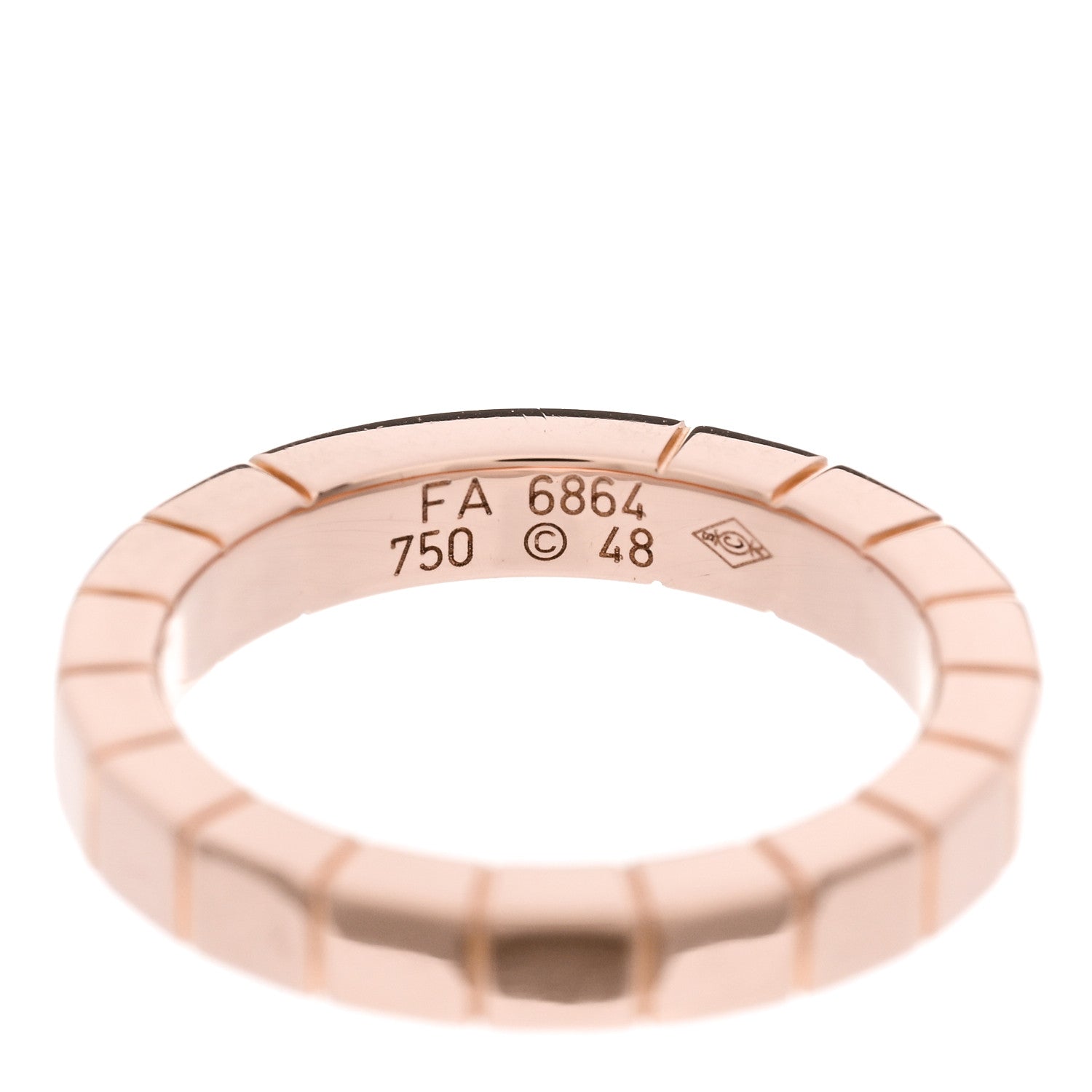 Cartier 18K Pink Gold 3mm Lanieres Ring 48 4.5 4 of 4