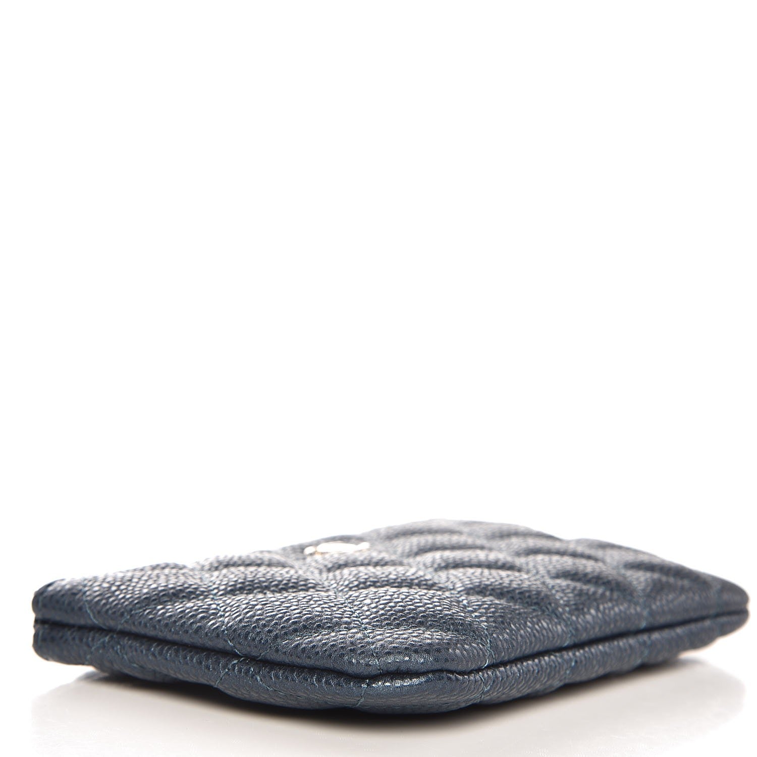 Chanel Metallic Caviar Quilted Small Cosmetic Case Dark Blue 4 of 8