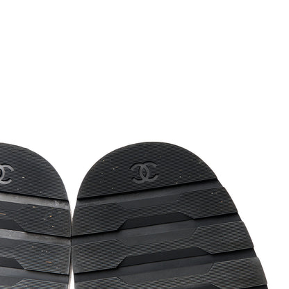 Chanel Shiny Goatskin Calfskin Quilted Lace Up Combat Boots 38 Black 7 of 11