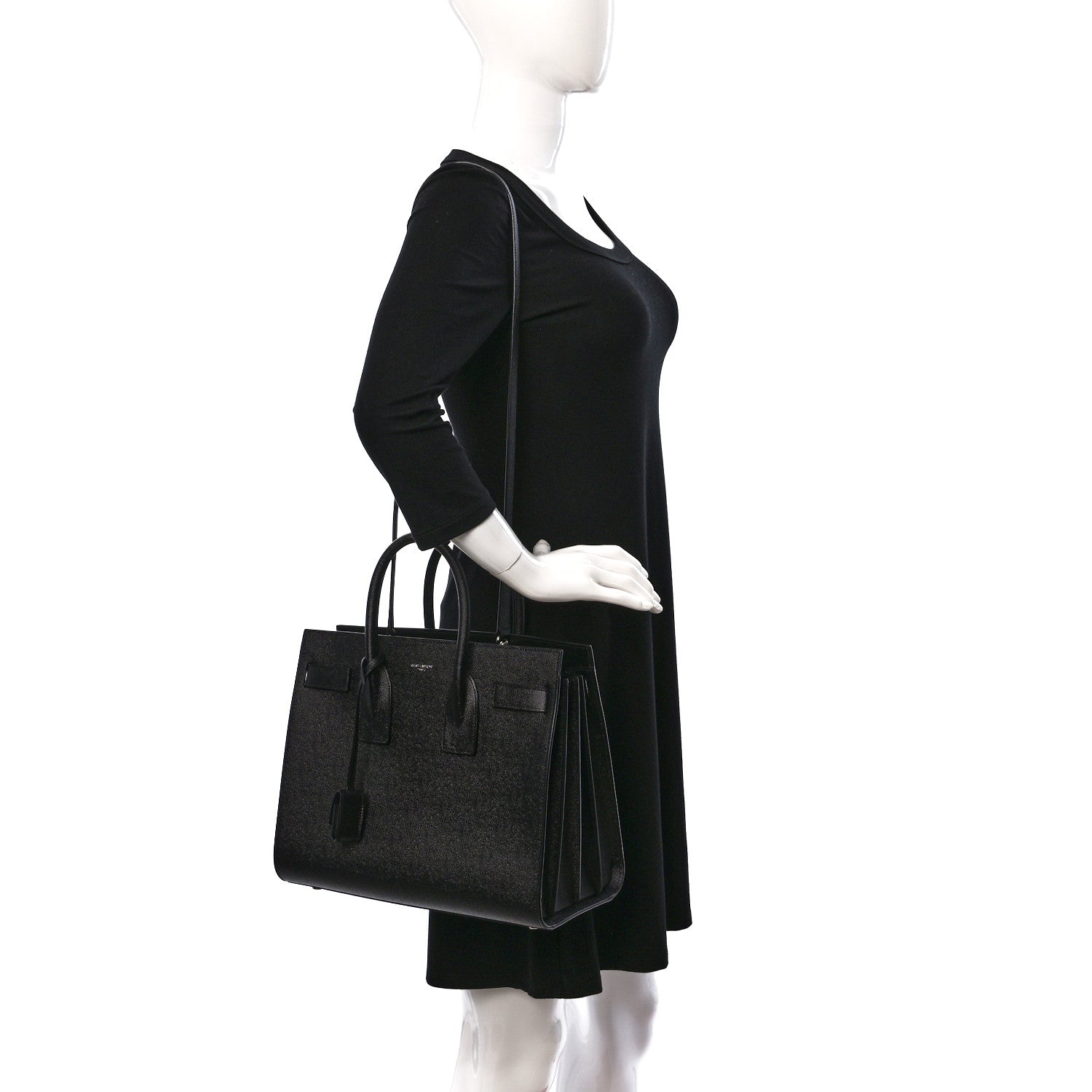 Saint Laurent Grained Calfskin Small Sac De Jour Black 2 of 9