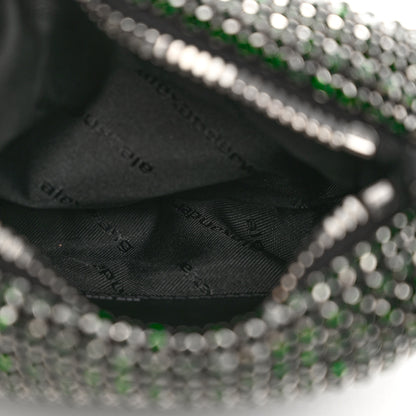 Alexander Wang Mesh Crystal Rhinestone Mini Heiress Pouch Emerald Green 5 of 9