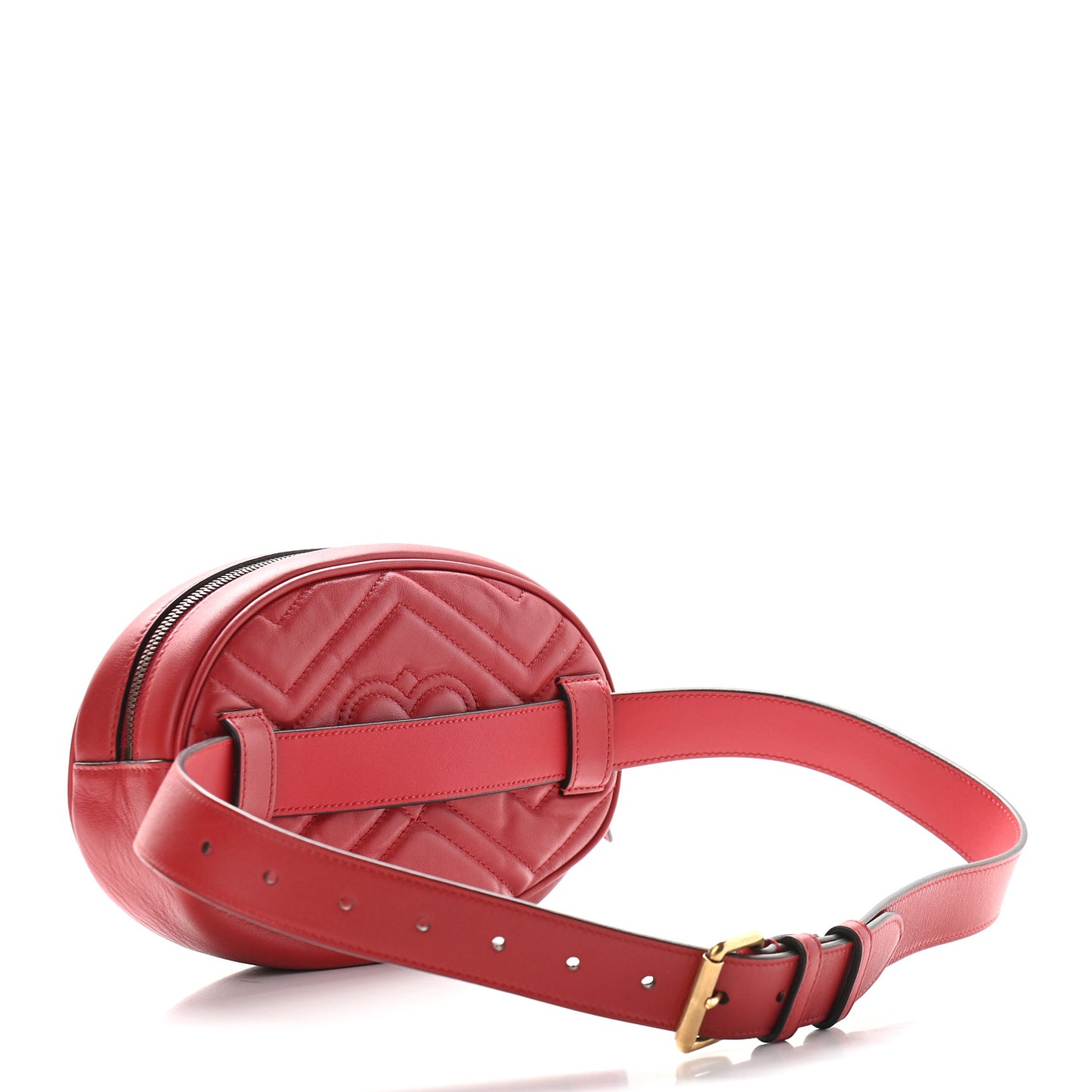 Calfskin Matelasse GG Marmont Belt Bag 85 34 Hibiscus Red