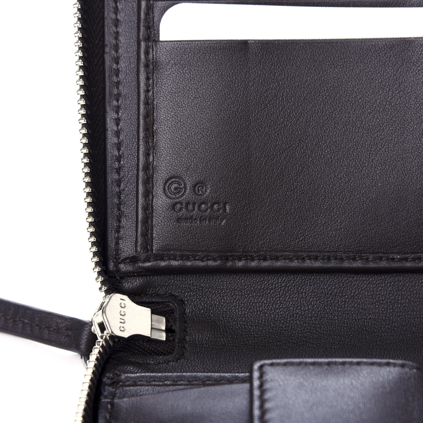 Microguccissima Large Zip Around Organizer Wallet Black