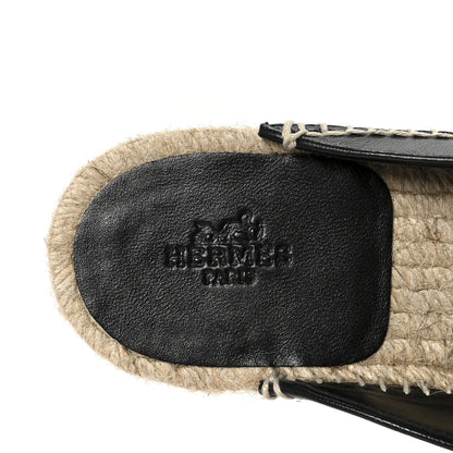 Hermes Goatskin Feria Espadrille 38 Black 8 of 9