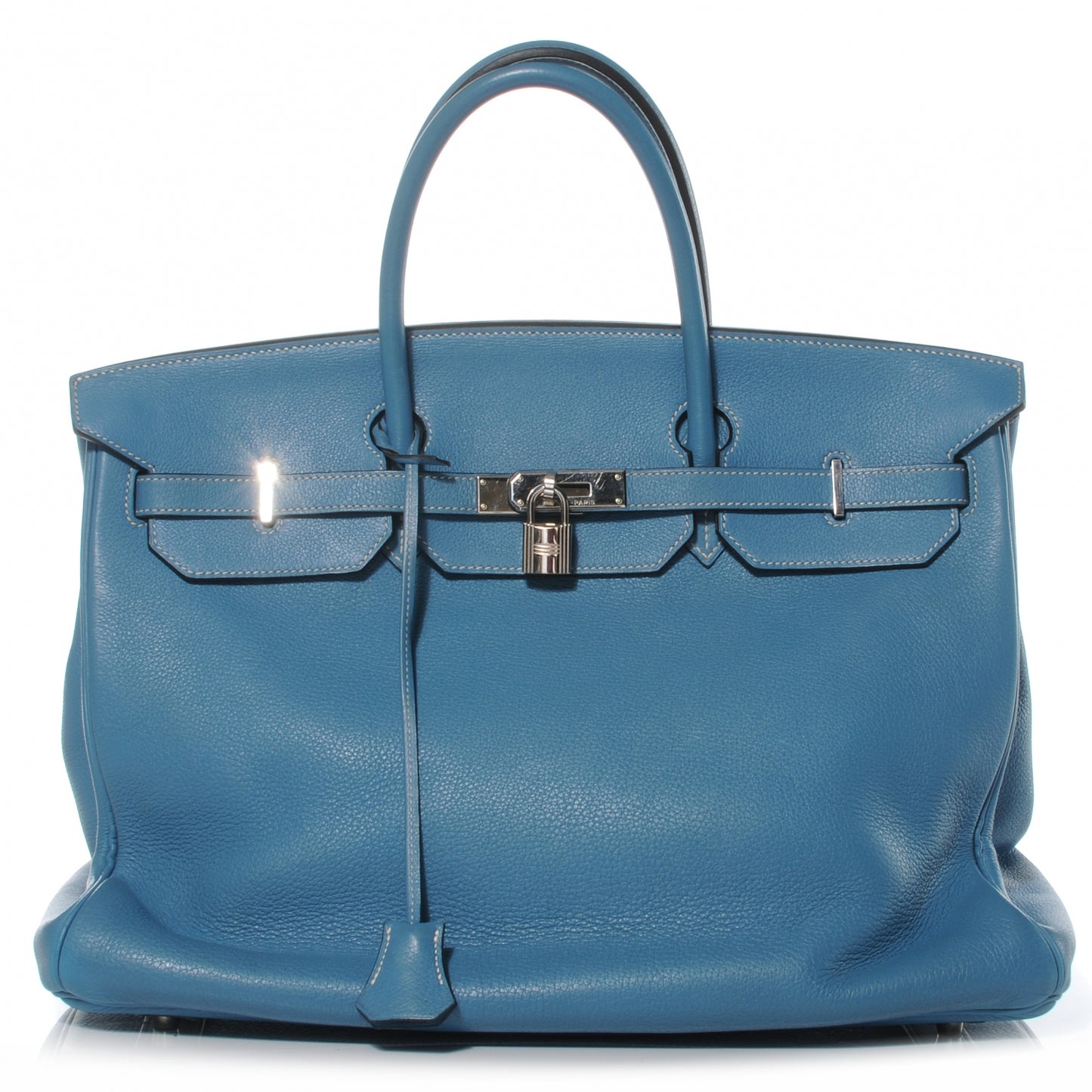 Taurillon Clemence Birkin 40 Blue Jean