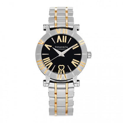 Tiffany Stainless Steel 18K Yellow Gold 30mm Atlas Automatic Watch Black 1 of 5