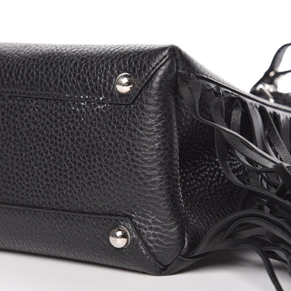Burberry Grainy Calfskin Studded Fringe Baby Banner Tote Black 11 of 12