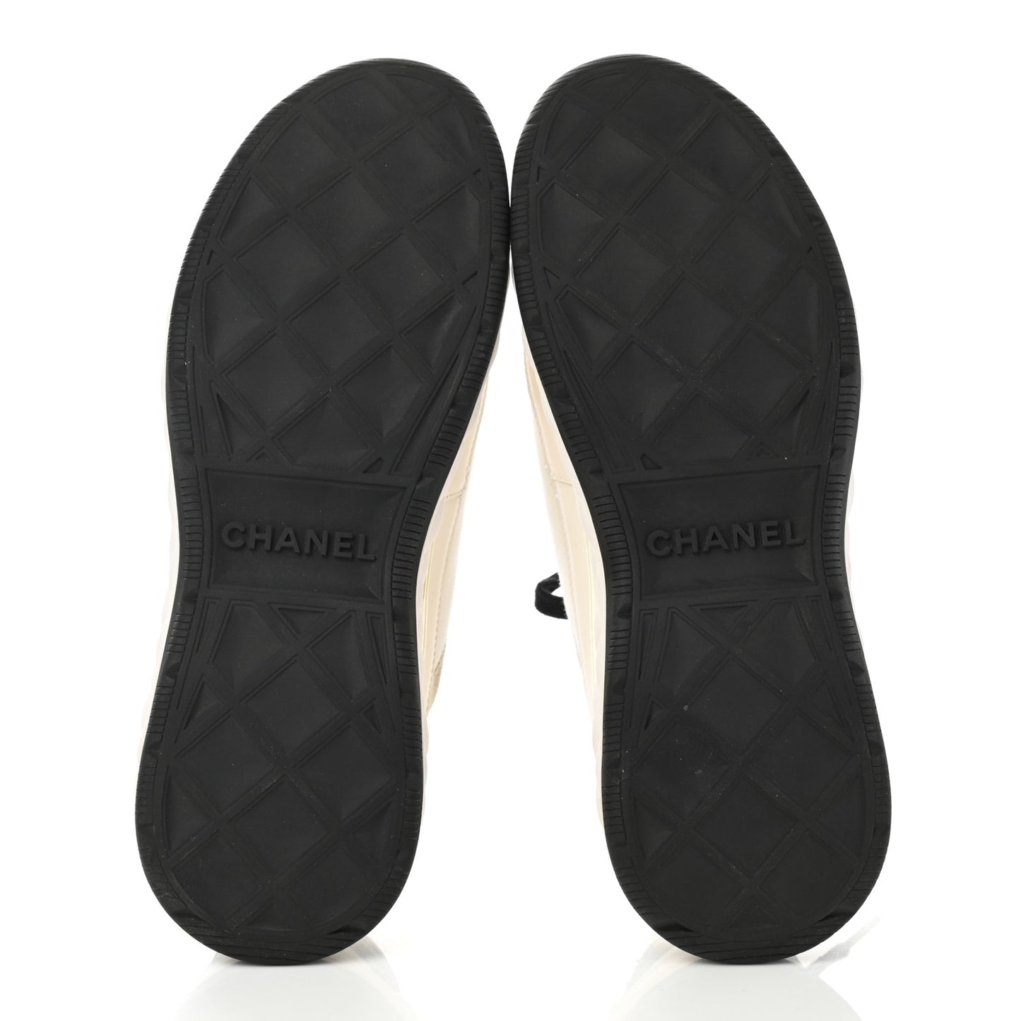 Velvet Calfskin Mixed Fibers CC Sneakers 39.5 Ivory Black