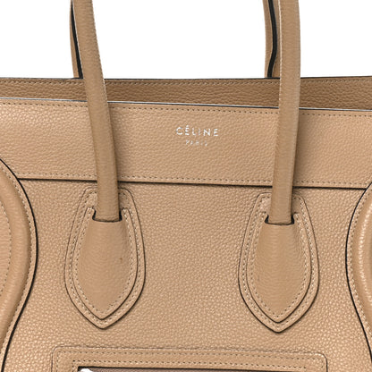 Celine Drummed Calfskin Micro Luggage Dune 7 of 10