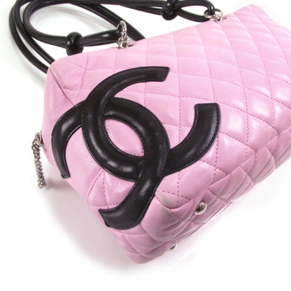 Chanel Calfskin Quilted Large Cambon Bowler Pink Black 6 of 12