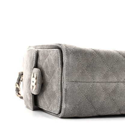 Chanel Suede Quilted Mini Chanel 25 Handbag Dark Grey 9 of 11